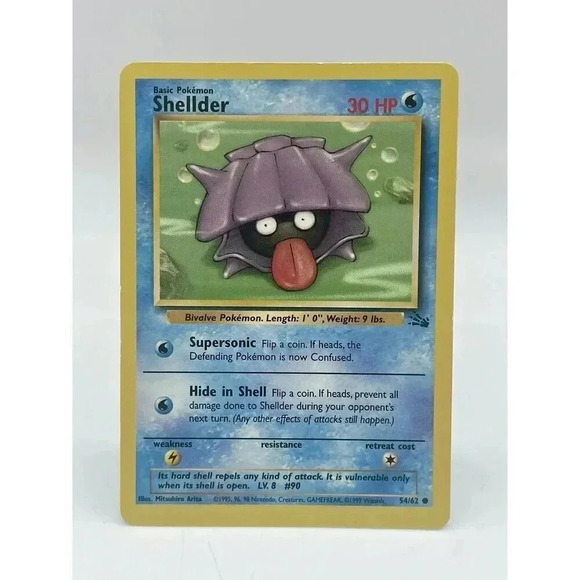 Shellder 54/62 Fossil Common Pokemon TCG WOTC Non Holo Vintage 1999 LP/MP - Picture 1 of 6